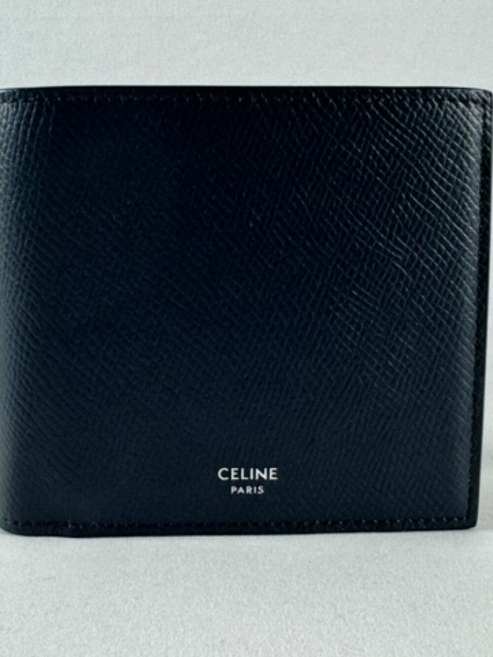 CELINE Paris Calfskin Bi-Fold Wallet, Navy, Pristine w/ Entrupy COA, Unisex